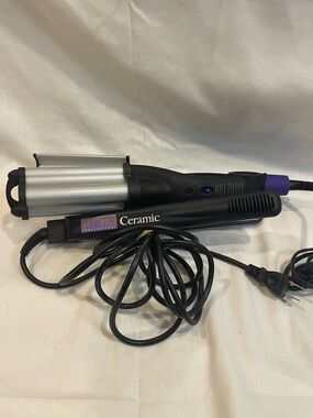 Hot Tools Hair Styling Set Flat Iron + 3 Barrel Waver Ceramic Bundle